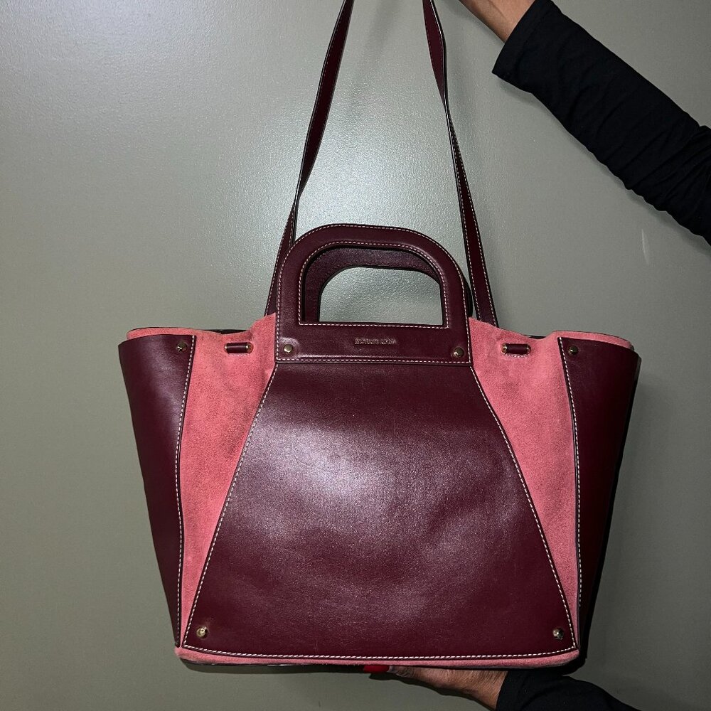 Michael Kors Clara Large Leather And Suede Tote Bag